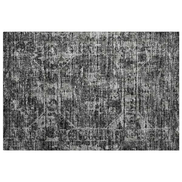 Dream Shag Premium Machine Washable Abstract ADS41 Black 2 ft. x 3 ft. Accent Rug