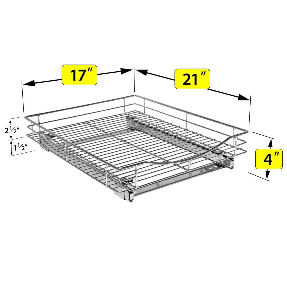 Chrome 17" x 21" Slide Out Cabinet Organizer