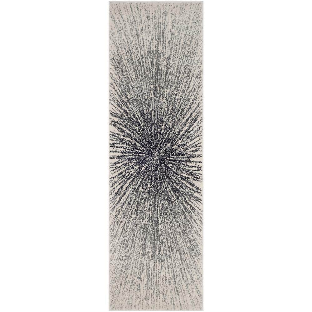 SAFAVIEH Evoke Black/Ivory 2 ft. x 13 ft. Geometric Runner Rug EVK228K213 The Home Depot