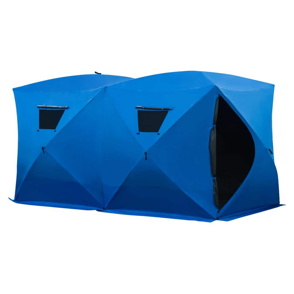 Outsunny 8-Person Waterproof Portable Pop-Up Ice Fishing Shelter