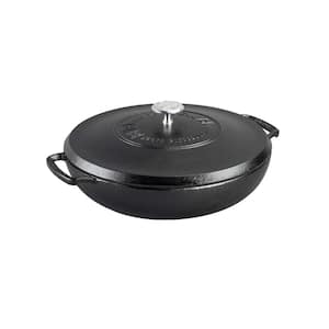 Triple Seasoned 4 Qt Cast Iron Braiser with Lid