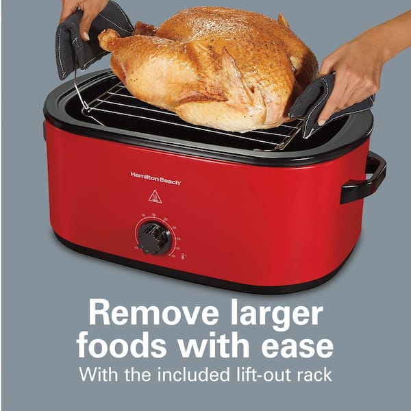 6 Qt. Red Roaster with Porcelain Cookwell