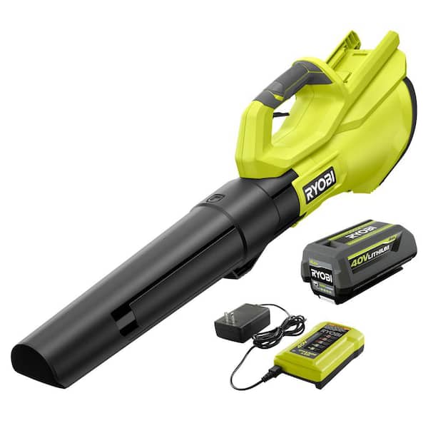 RYOBI 40V 120 MPH 550 CFM Cordless Battery Leaf Blower With Ah