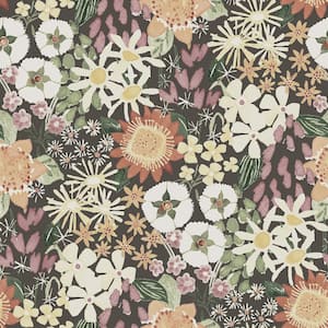 Karina Rasberry Wildflower Garden Paper Glossy Non-Pasted Wallpaper Roll