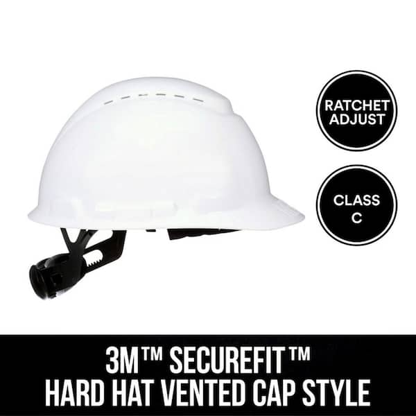 3M SecureFit Vented Hard Hat with Ratchet Adjustment CHH-V-R-W6-SL ...