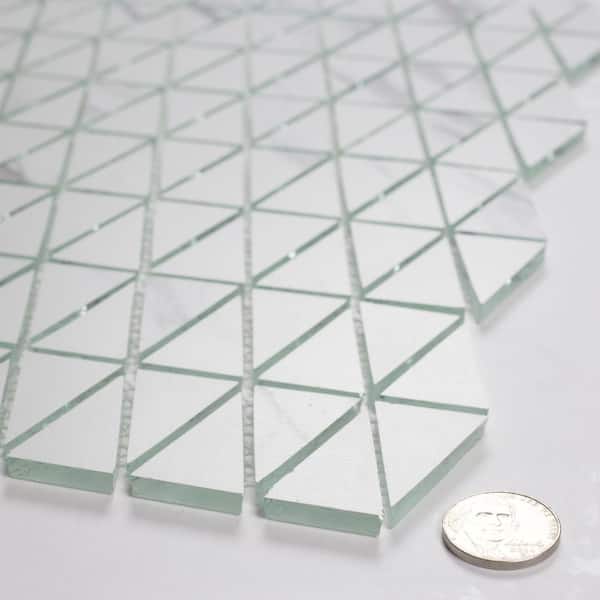 Art Deco Carrara White 12 in. x 12 in. Geometric Glass Mosaic Backsplash Wall Tile (20 Sq. Ft./Case)