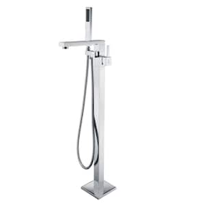 Khone 2-Handle Claw Foot Tub Faucet with Hand Shower in Polished Chrome