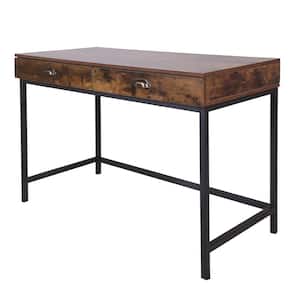 47 in. L x 24 in. W Retangular Brown Wood Computer Desk with 2-Drawers