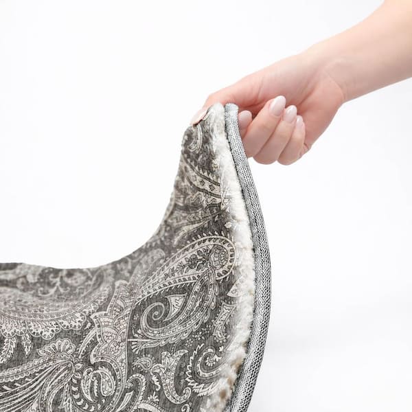 Dream Shag Premium Machine Washable Abstract ADS654 Gray 8 ft. x 10 ft. Area Rug