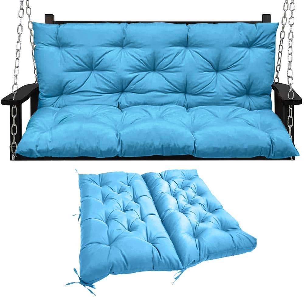 47 x 40 in 2-3 Seater Replacement Outdoor Swing Cushions with Back Support, Waterproof Bench Cushion (Sky blue) price history on PriceWatchPro