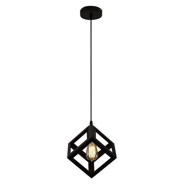 BAZZ 70 in. 1-Light Vintage Iron Square Single Pendant