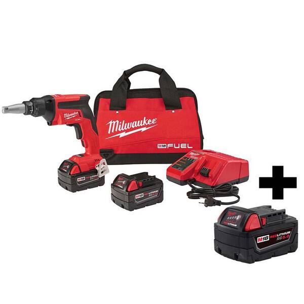 Milwaukee M18 FUEL 18V Lithium Ion Brushless Cordless Drywall Screw Gun XC Kit W M18 5.0AH Battery 2866 22 48 11 1850 The Home Depot
