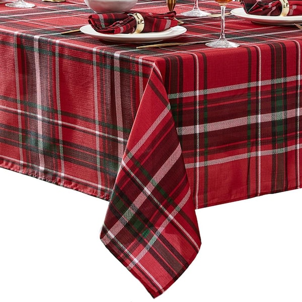 Threadmade Home Pocono Plaid Holiday Fabric Tablecloth, Holiday - 60"W x 120"L