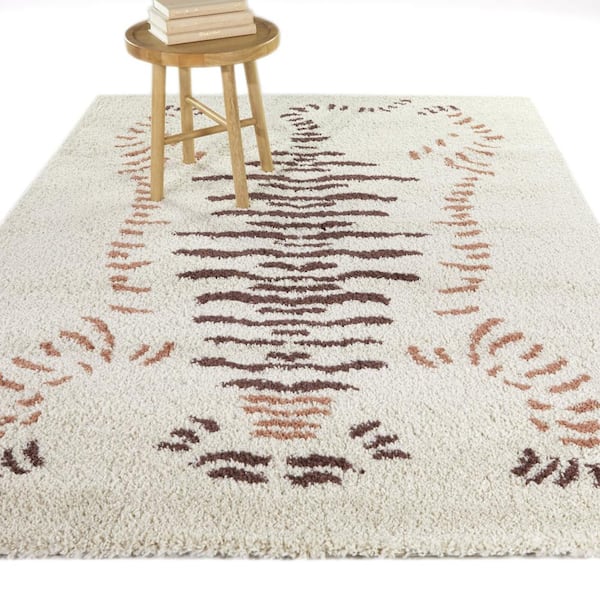 Maja Cream 5 ft. x 7 ft. Tiger Area Rug