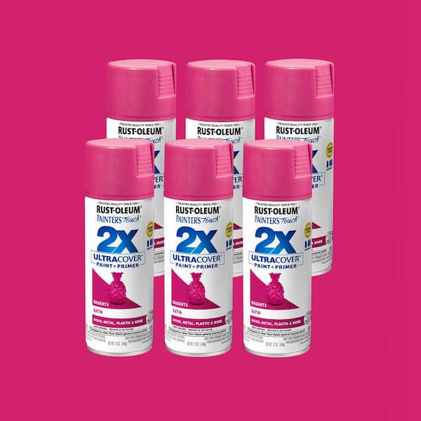 12 oz. Satin Magenta General Purpose Spray Paint (6-Pack)