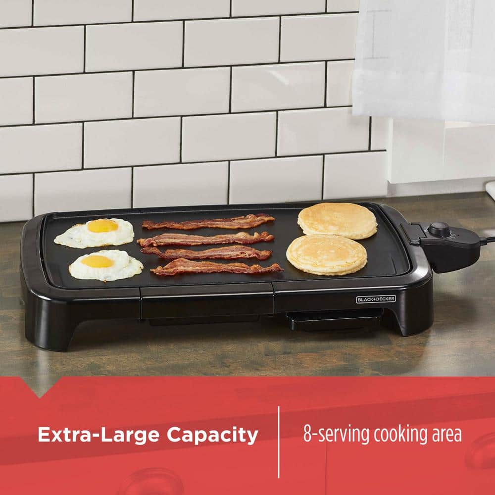 Family Sized Electric Griddle with Warming Tray