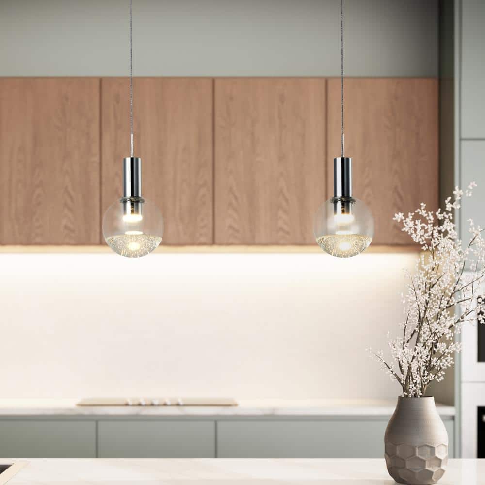 Sienna 5" Chrome Glass LED Pendant Light