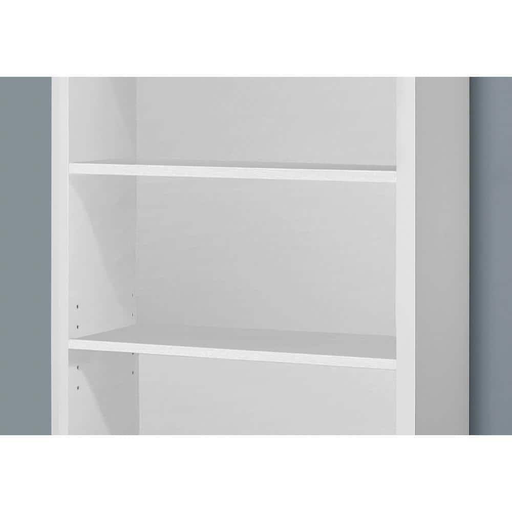 Sleek Contemporary White Bookcase with Adjustable Shelves