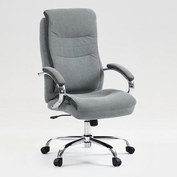 Noble House Geoff Cotton Fabric Ergonomic Office Chair Adjustable