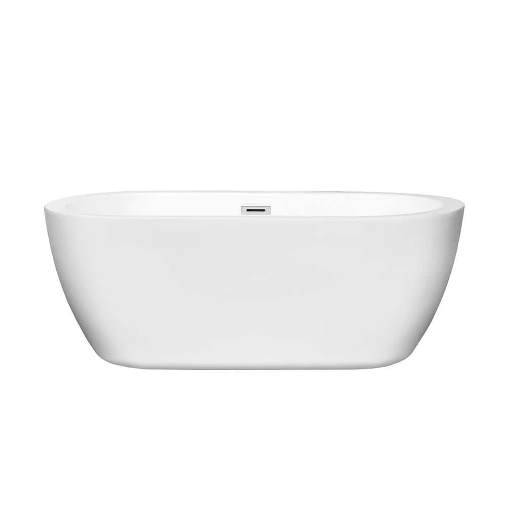 Soho 60'' White Acrylic Freestanding Soaking Bathtub