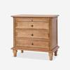 JAYDEN CREATION Julia Acorn 27 in. H Traditional 3-Drawer Solid Wood Legs Nightstand with Charging Station NSYL0889-ACR
