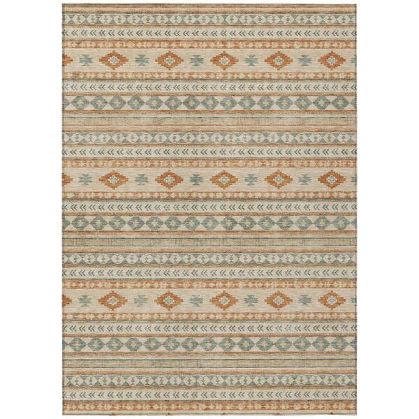 Chantille Machine Washable Indoor/Outdoor Abstract ACN3124 Cream 5 ft. x 7 ft. 6 in. Area Rug