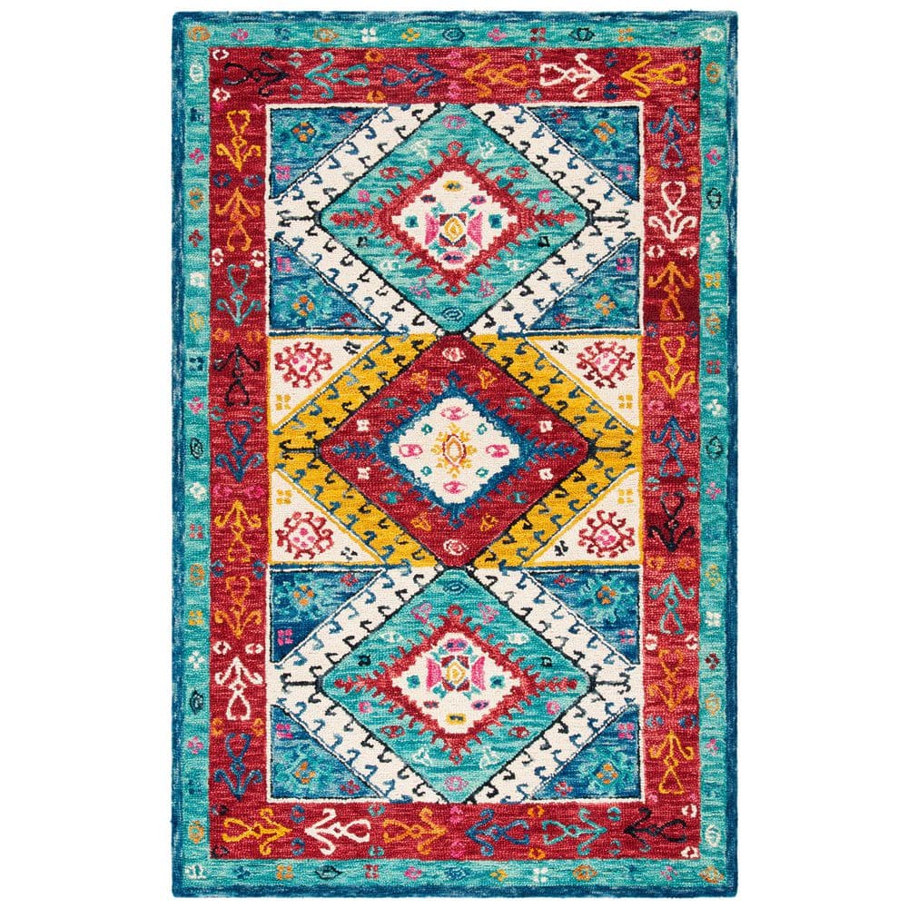 Aspen 6 ft. x 9 ft. Blue/Rust Western Geometric Area Rug price history on PriceWatchPro