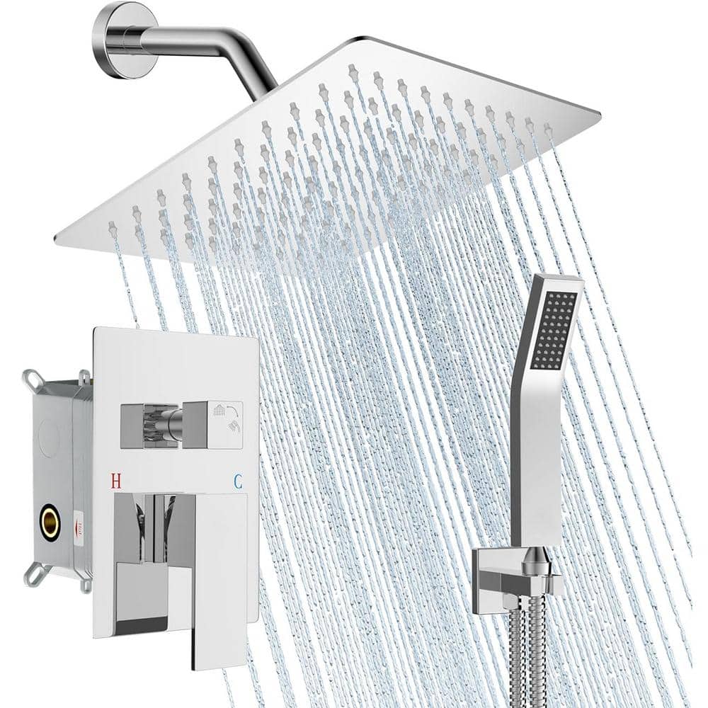 LORDEAR 2Spray Rain Shower Head with Wall Mount Handheld Shower Head 1