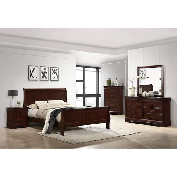 Picket House Furnishings Ellington 18 in. H x 22 in. W x 16 in. D 2-Drawer Nightstand in Cherry