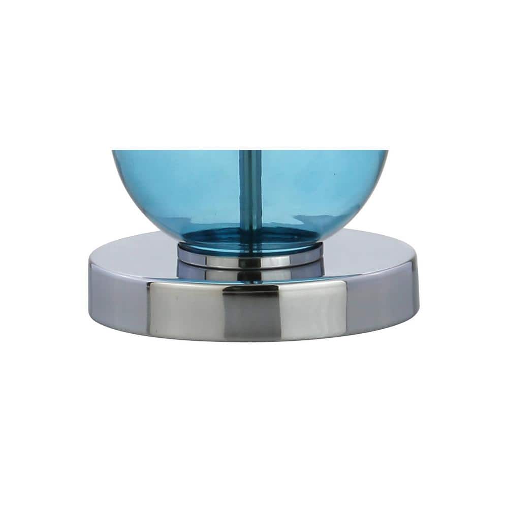 Bella 27" Sky Blue Glass Triple-Sphere Table Lamp Set