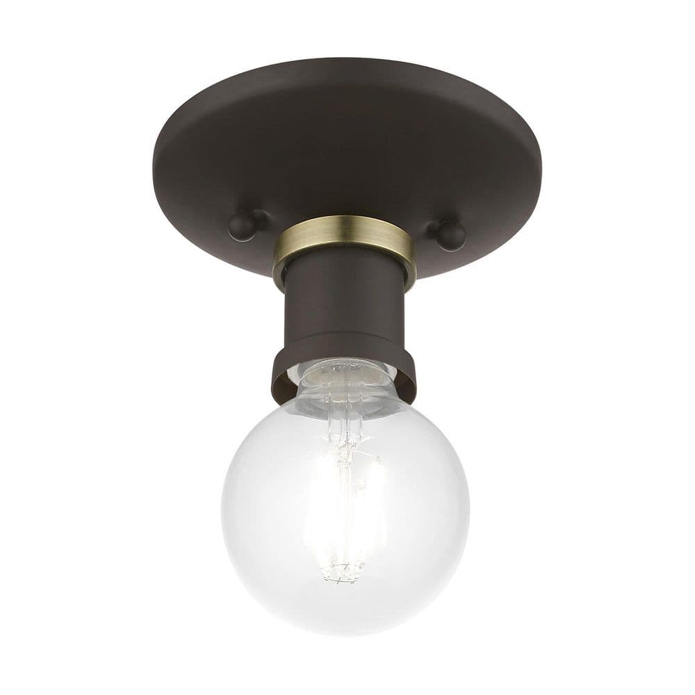 Lansdale Transitional 5" Flush Mount Light in Bronze/Antique Brass