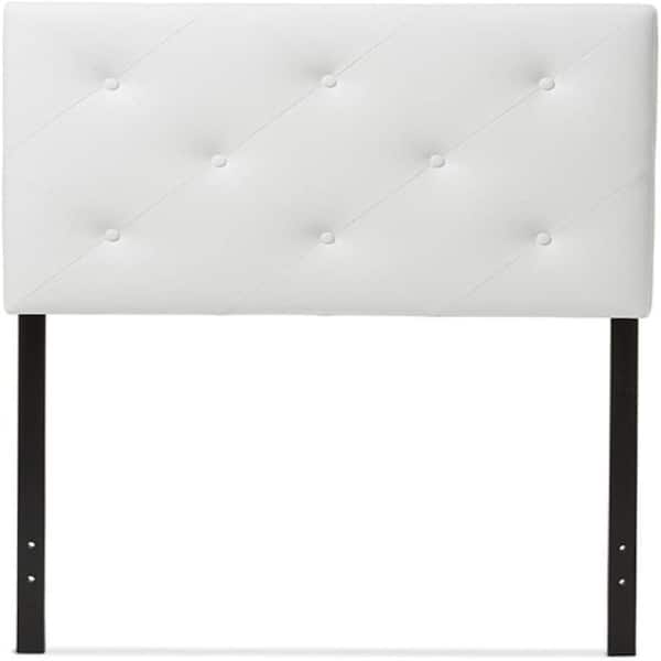 White Full Upholstered Heaboard, Sturdy Bed-Frame Mount Headboard