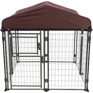 Deluxe Outdoor Dog Kennel with Cover, Medium