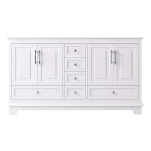 McAuley 59-5/16 in. W x 21-5/8 in. D x 33-7/8 in. H Bath Vanity Cabinet Only in White
