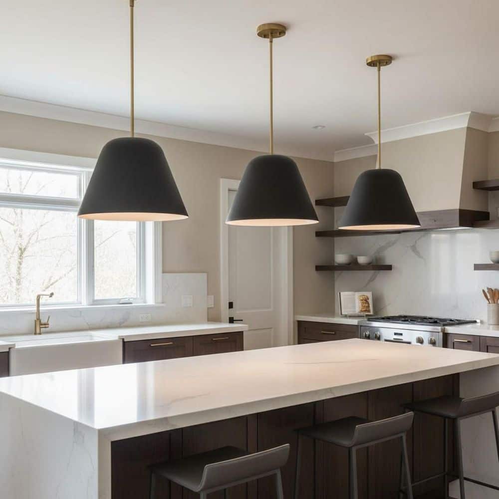 Madi 1-Light Lacquered Brass Cone Pendant Light price history on PriceWatchPro