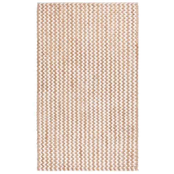 Natural Fiber 4 ft. x 6 ft. Natural/Ivory Chevron Area Rug