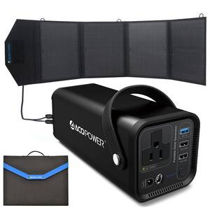 50-Watt Portable Solar Panel Off-Grid Kit with 154Wh Portable Solar Generator Rechargeable Battery