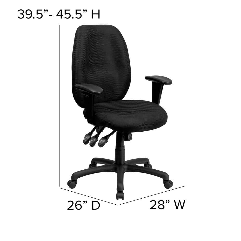 ErgoFlex High Back Executive Swivel Chair with Lumbar Support, Black Nylon