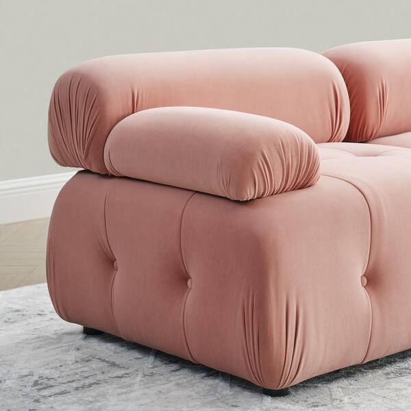 Z-joyee 93 in Wide Pillow Top Arm Velvet L-Shaped Modern