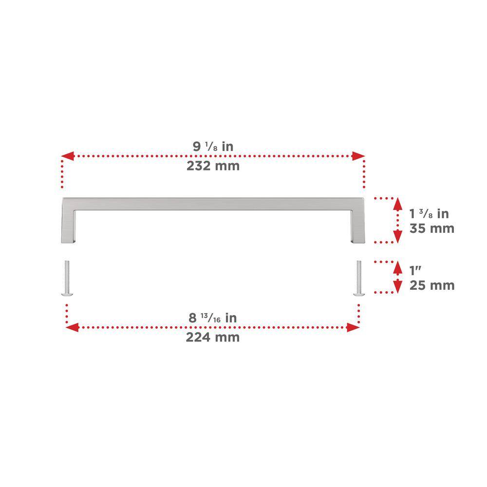 Lambton Brushed Nickel Rectangular Cabinet and Drawer Pull Handle