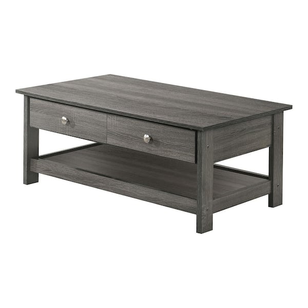 Furniture of America Mingden 42.38 in. Gray Rectangle Wood Top Coffee Table
