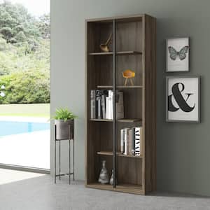 11.6 in. W White 2-Tier Shelf Modern Geometric Bookcase