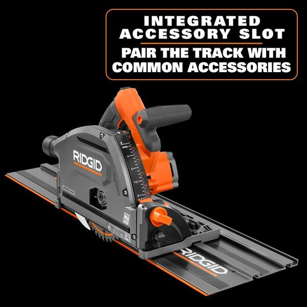 RIDGID - 18V (2) 4.0 Ah Batteries and Charger Kit with 18V Brushless Cordless 6-1/2 in. Track Saw
