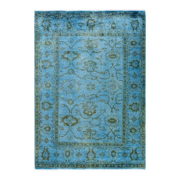 Vibrance Blue 4 ft. x 6 ft. Solid Wool Indoor Area Rug