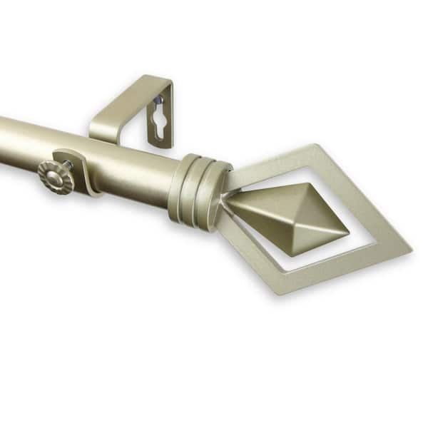 Rod Desyne Lenore 160 in. - 240 in. Adjustable 1 in. Dia Single Curtain Rod in Light Gold