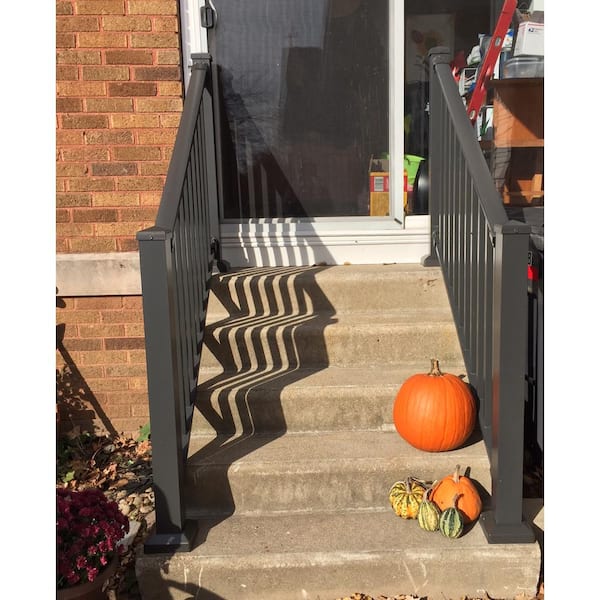 EZ Handrail 3 in. x 3 in. x 50 in. Clay Aluminum Post with Welded Base