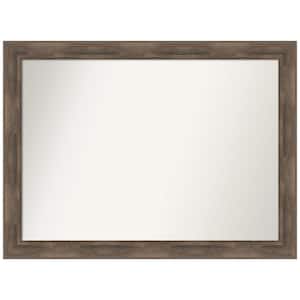 Hardwood Mocha 42.75 in. W x 31.75 in. H Non-Beveled Wood Bathroom Wall Mirror in Brown
