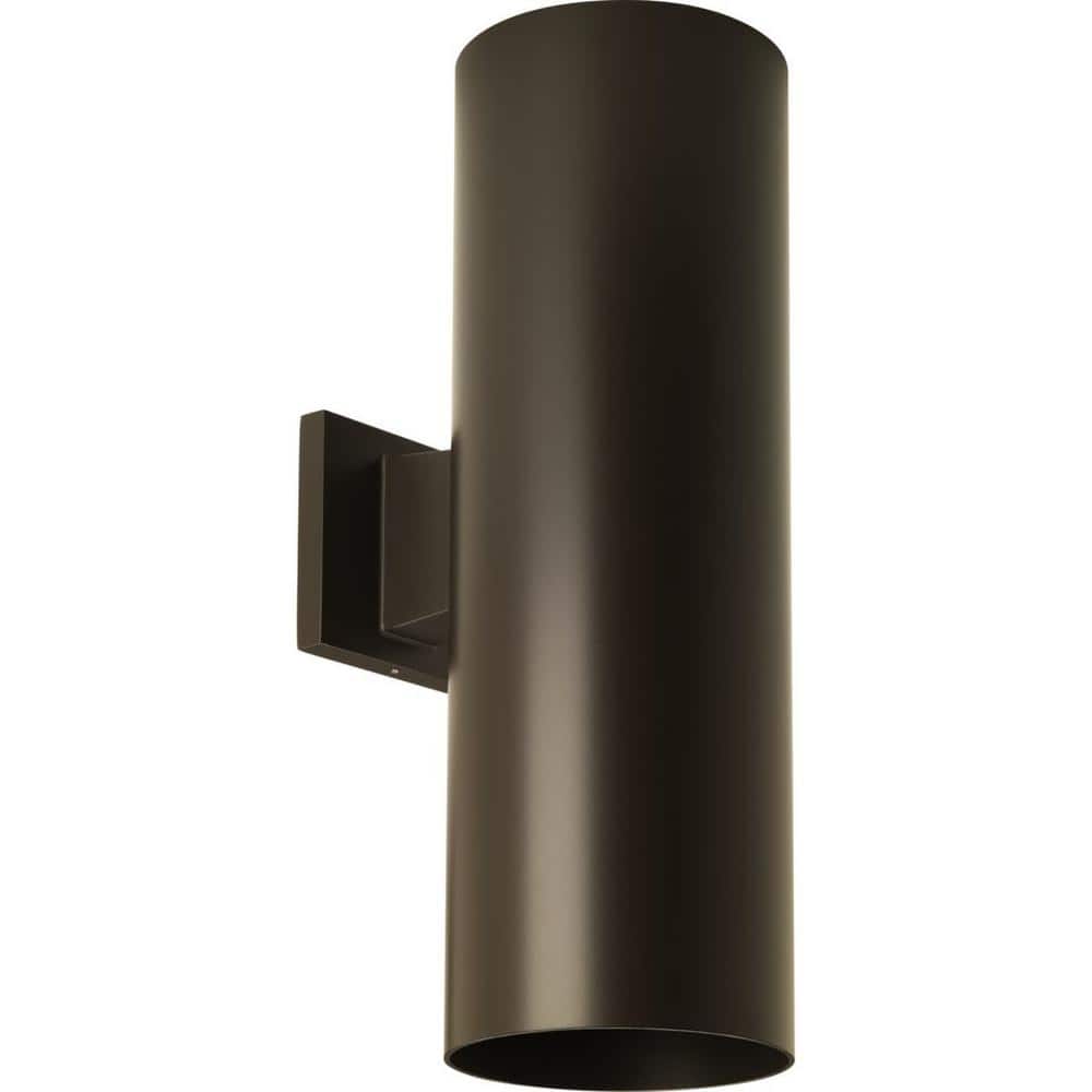 Progress Lighting Coastal 6 in. Antique Bronze Outdoor Wall Cylinder Light Round Cast Aluminum with Up and Down Light Wall