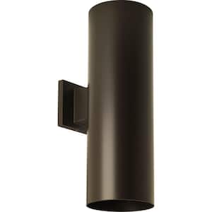 Coastal 6 in. Antique Bronze Outdoor Wall Cylinder Light Round Cast Aluminum with Up and Down Light Wall