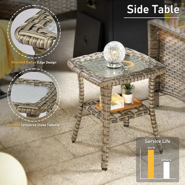 HOOOWOOO Howell 10-Piece Wicker Outdoor Patio Conversation HOOOWOOO Howell 10-Piece Wicker Outdoor Patio Conversation